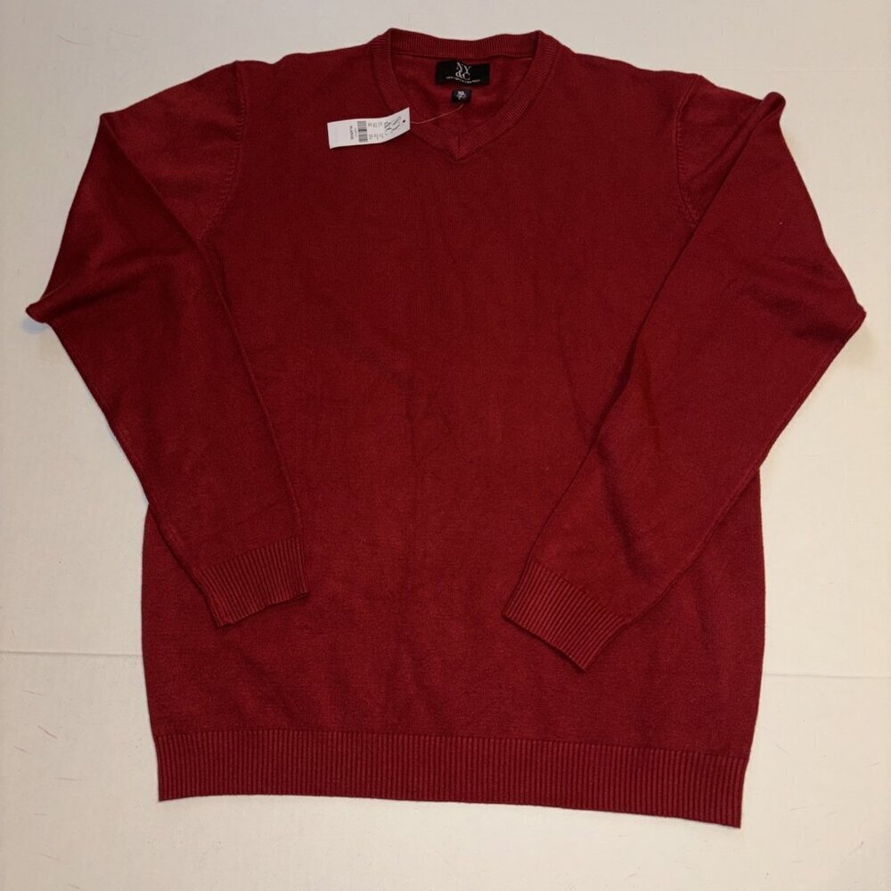 Men’s New York & Company Red V-neck Sweater Size XL NWT